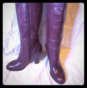 Dark Red Leather Boots